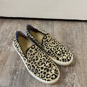 Rothys Leopard Print Slip On Sneakers 7.5